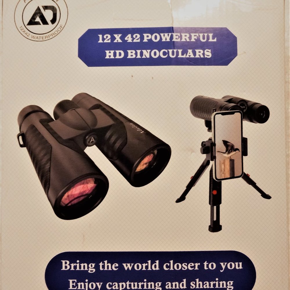 ADASION 12X42 HD POWERFUL BLACK BINOCULARS WATERPROOF LENS & TRIPOD NEW